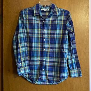 OLD NAVY boys XL plaid long sleeve dress shirt